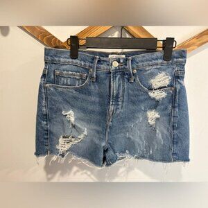 EUC- GOOD AMERICAN CUTT OFF JEANS